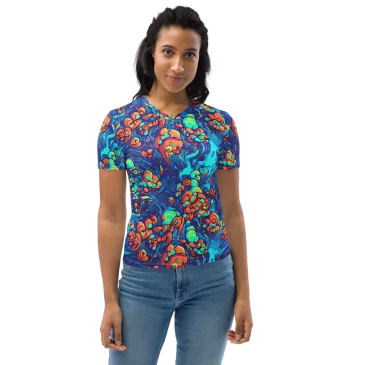 Vivid Submersion on a Women's Crew Neck T-Shirt