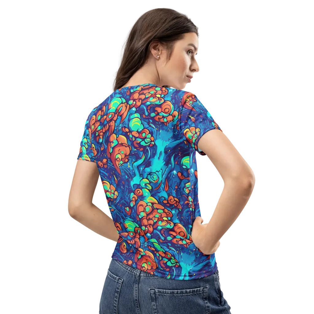 Vivid Submersion on Women's Crew Neck T-Shirt — Back
