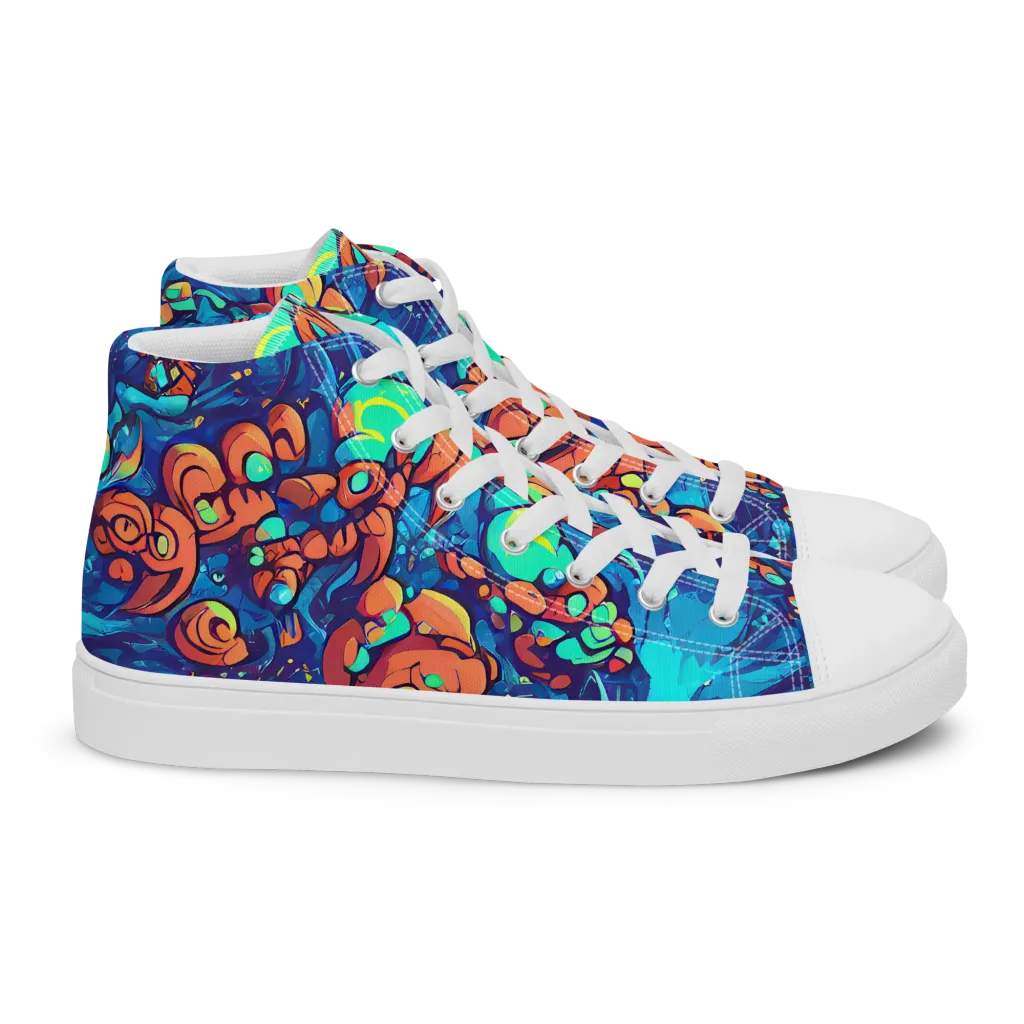 Vivid Submersion on Women's High Top Canvas Shoes — Right