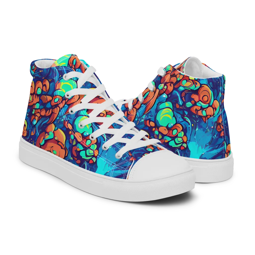 Vivid Submersion on Women's High Top Canvas Shoes — Right