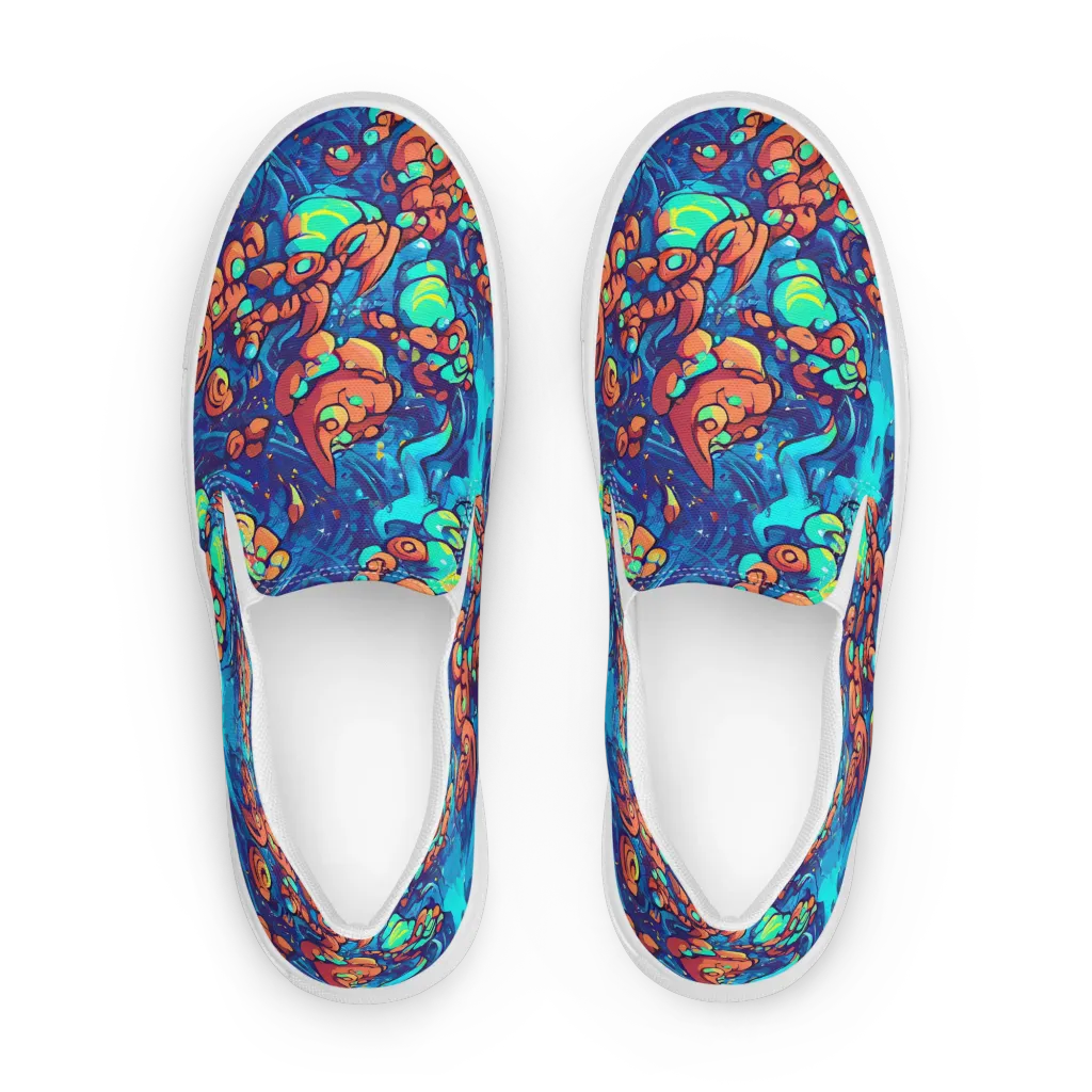 Vivid Submersion on Men's Slip-On Canvas Shoes — Front
