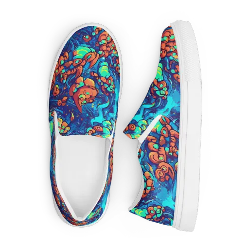 Vivid Submersion on a Men's Slip-On Canvas Shoes
