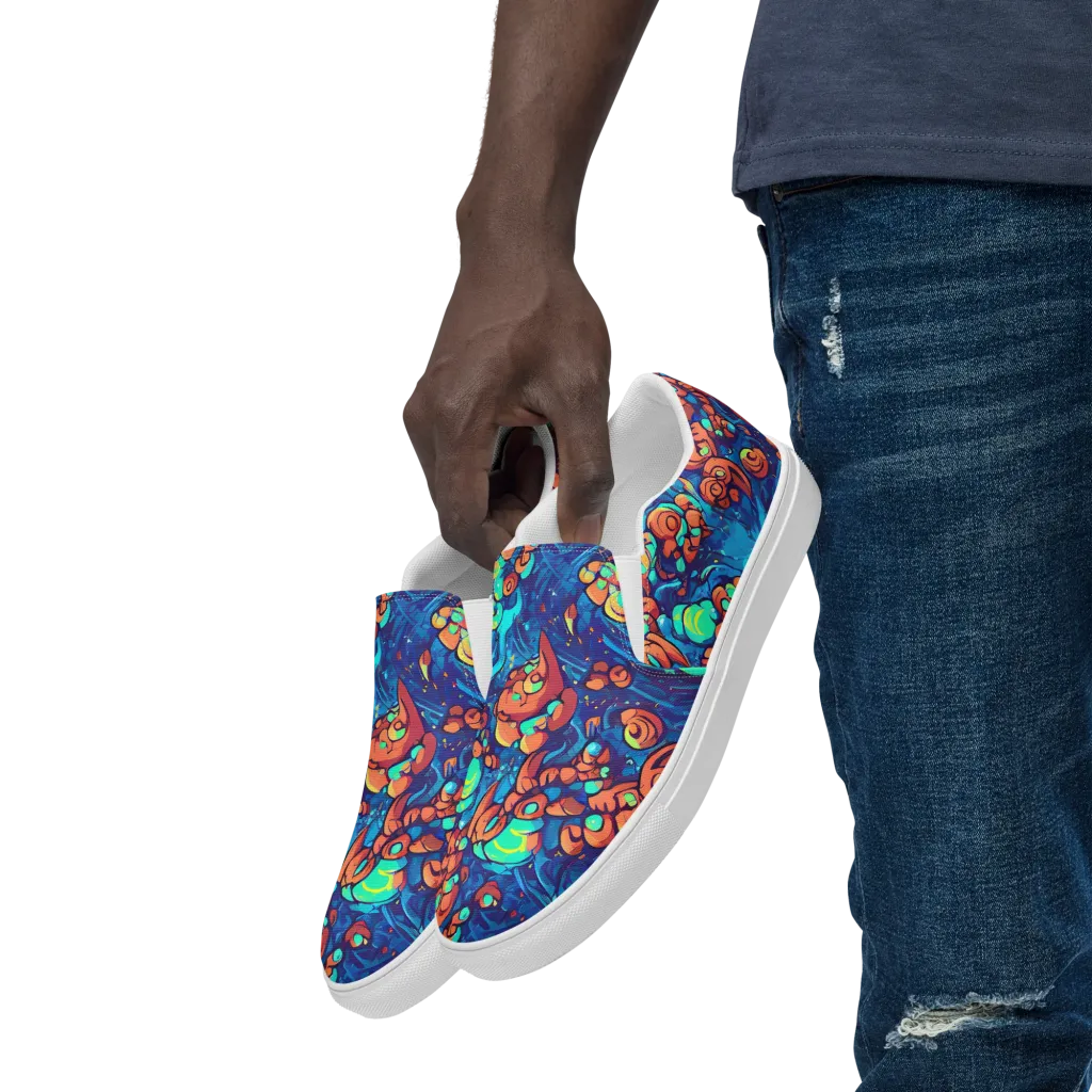 Vivid Submersion on Men's Slip-On Canvas Shoes — Left Front