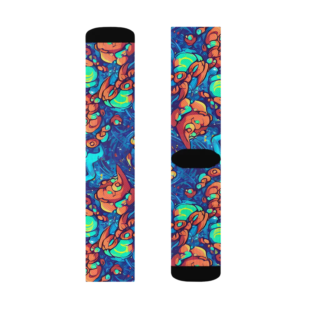 Vivid Submersion on Socks — Left Sock