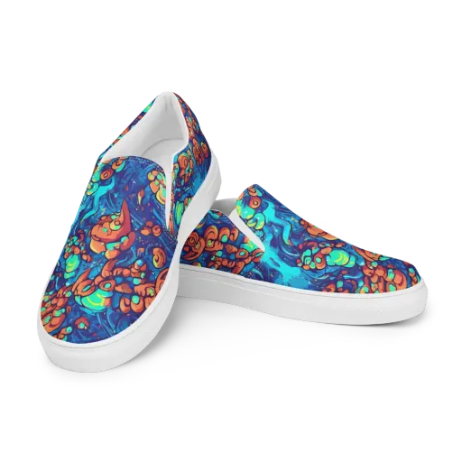 Vivid Submersion on a Women's Slip-On Canvas Shoes