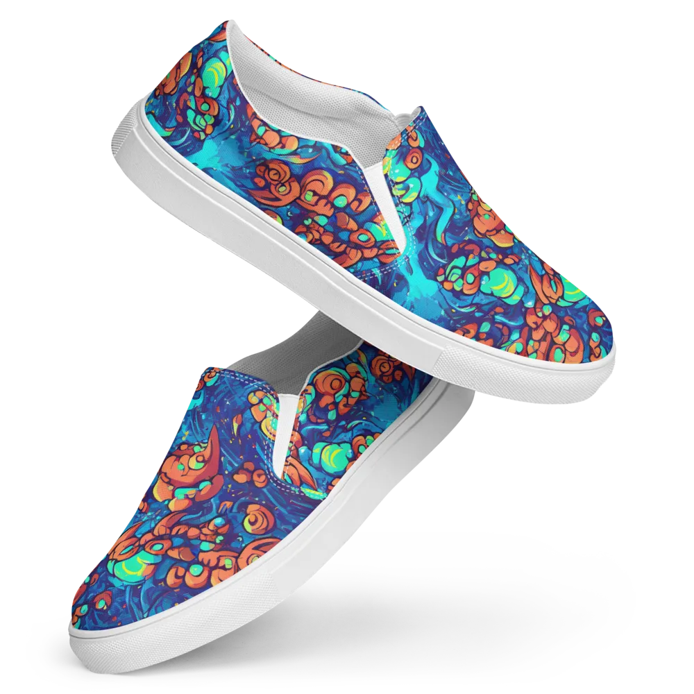 Vivid Submersion on Women's Slip-On Canvas Shoes — Front