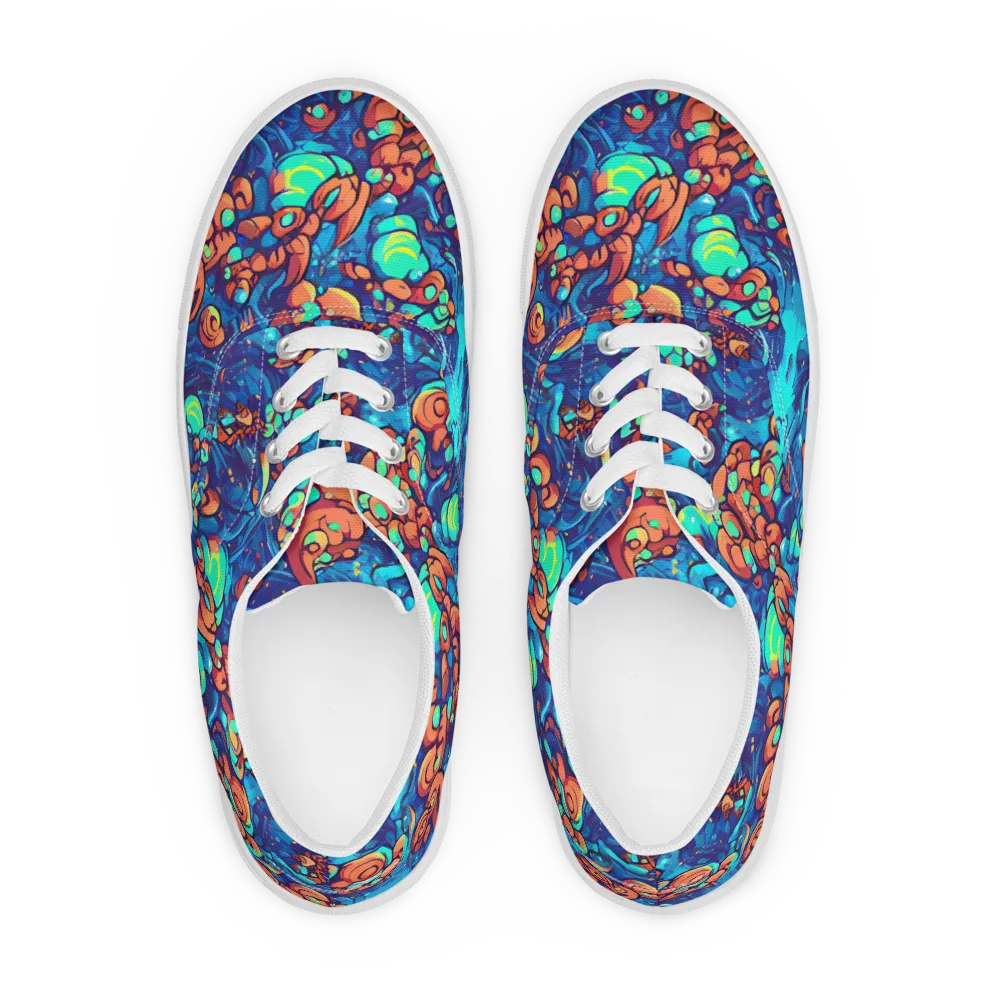 Vivid Submersion on Men's Lace-Up Canvas Shoes — Front
