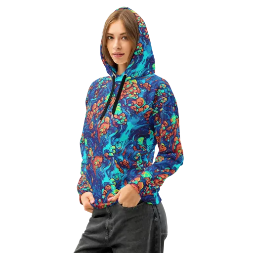 Vivid Submersion on a Cotton Hoodie