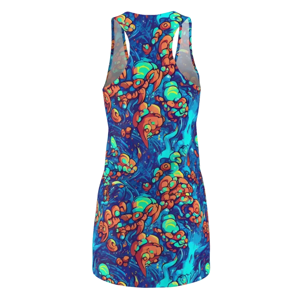 Vivid Submersion on Racerback Dress — Back