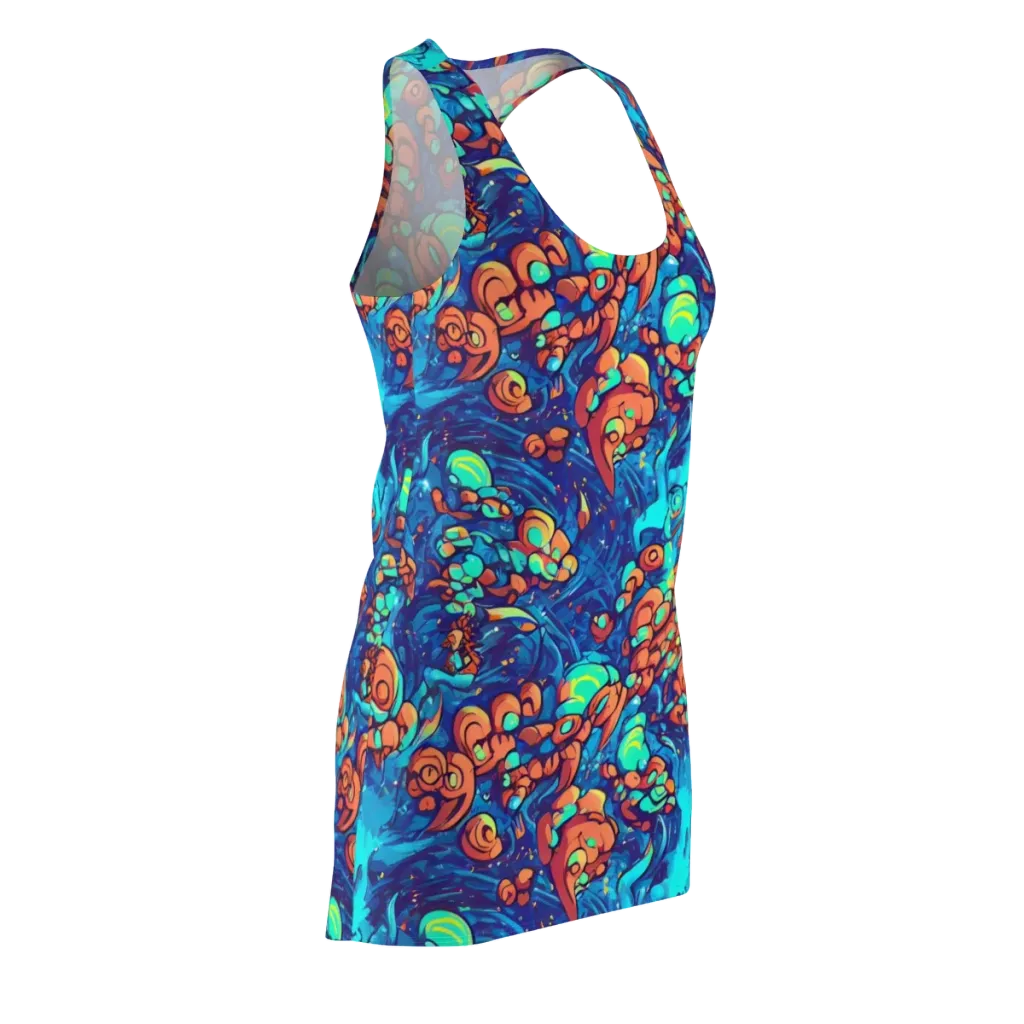 Vivid Submersion on Racerback Dress — Front Side
