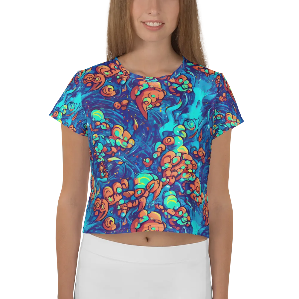 Vivid Submersion on Crop Tee — Front