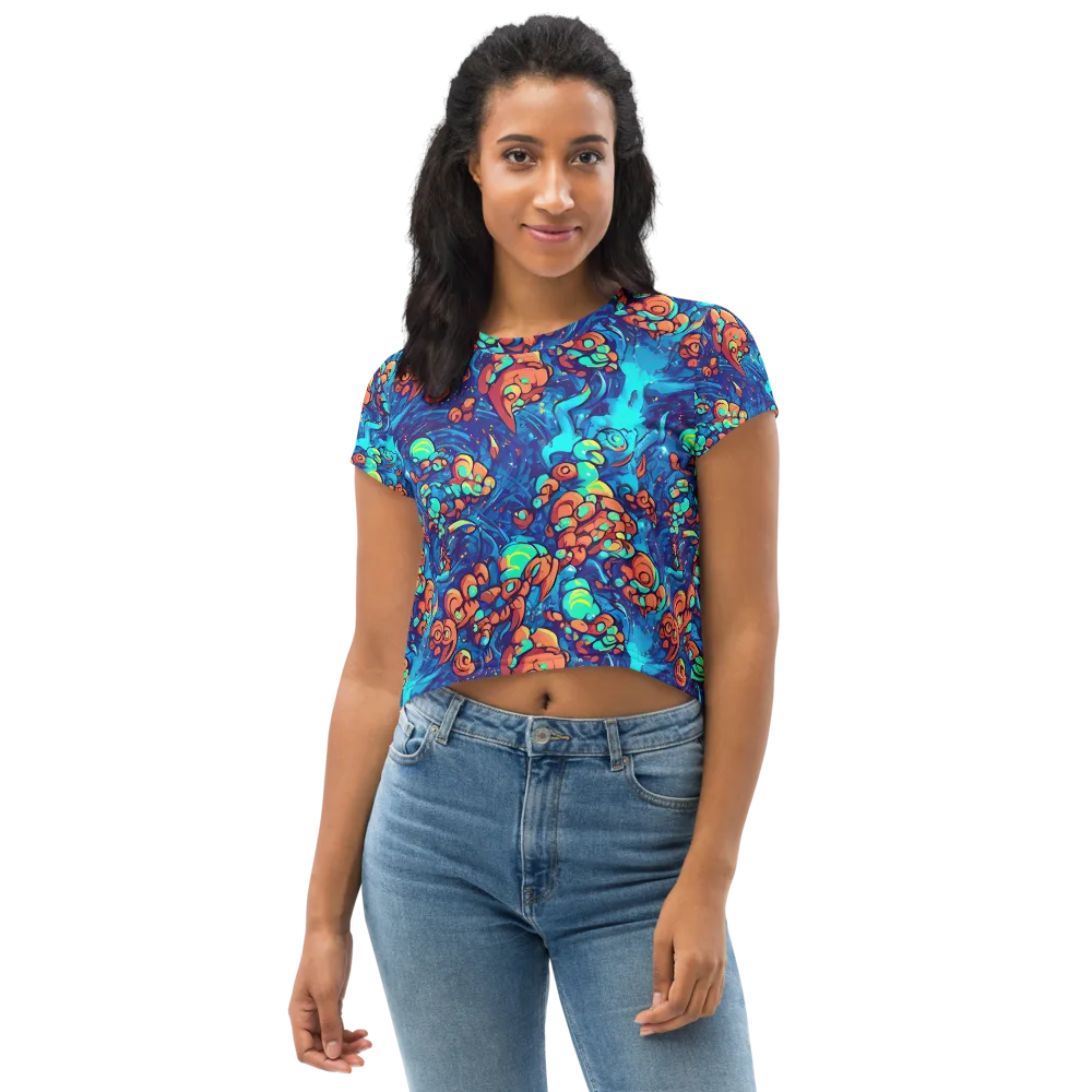 Vivid Submersion on Crop Tee — Front