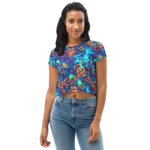 Vivid Submersion on a Crop Tee