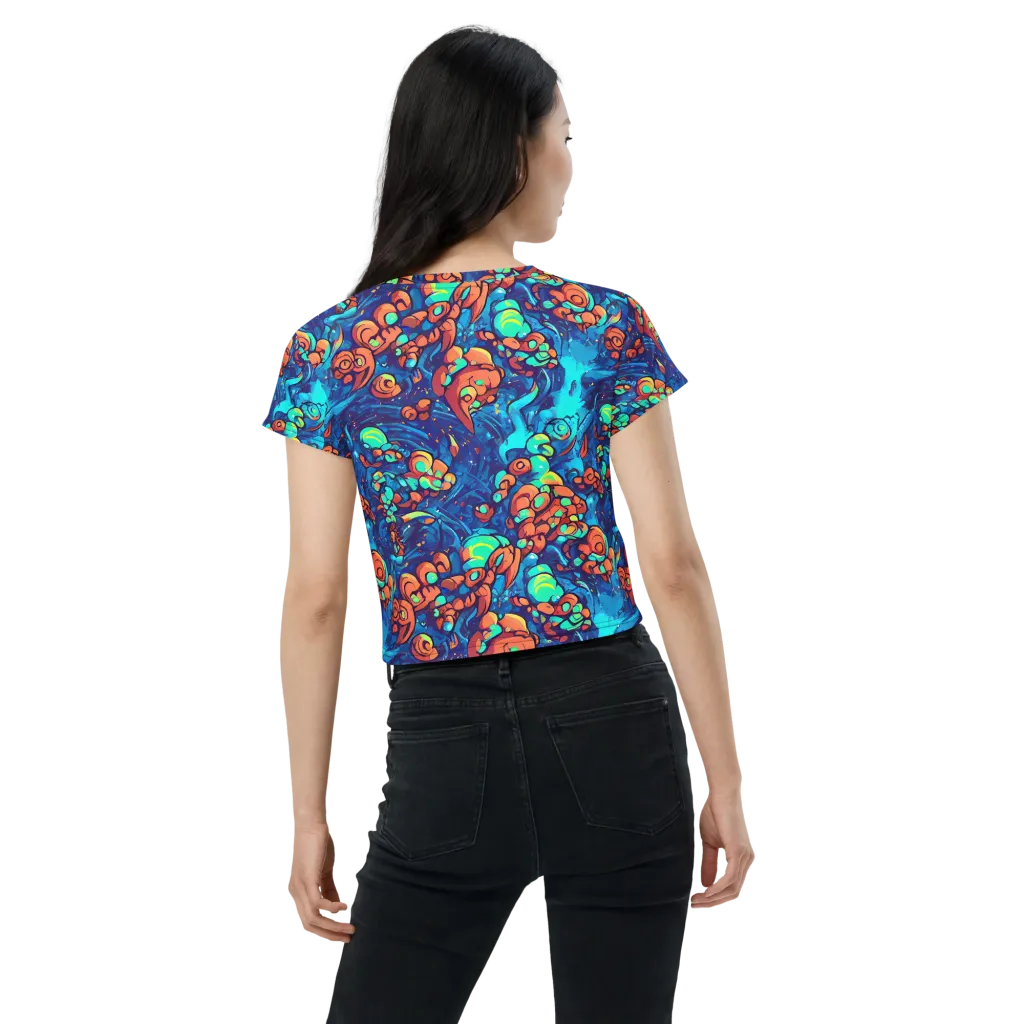 Vivid Submersion on Crop Tee — Back