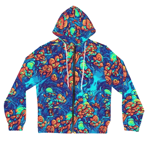 Vivid Submersion on a Women's Full-Zip Hoodie