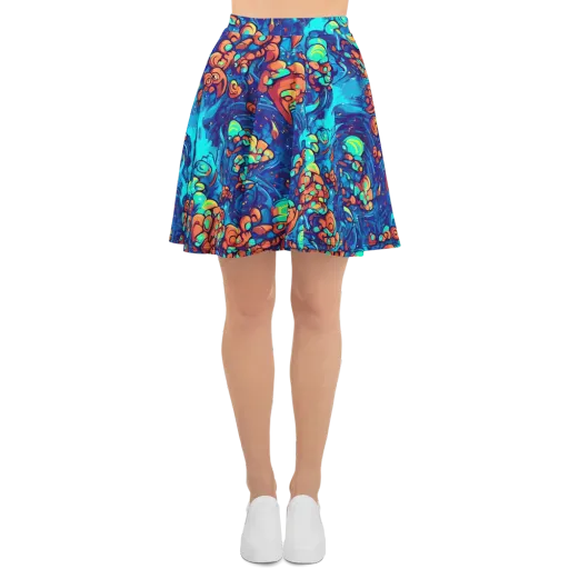 Vivid Submersion on a Skater Skirt