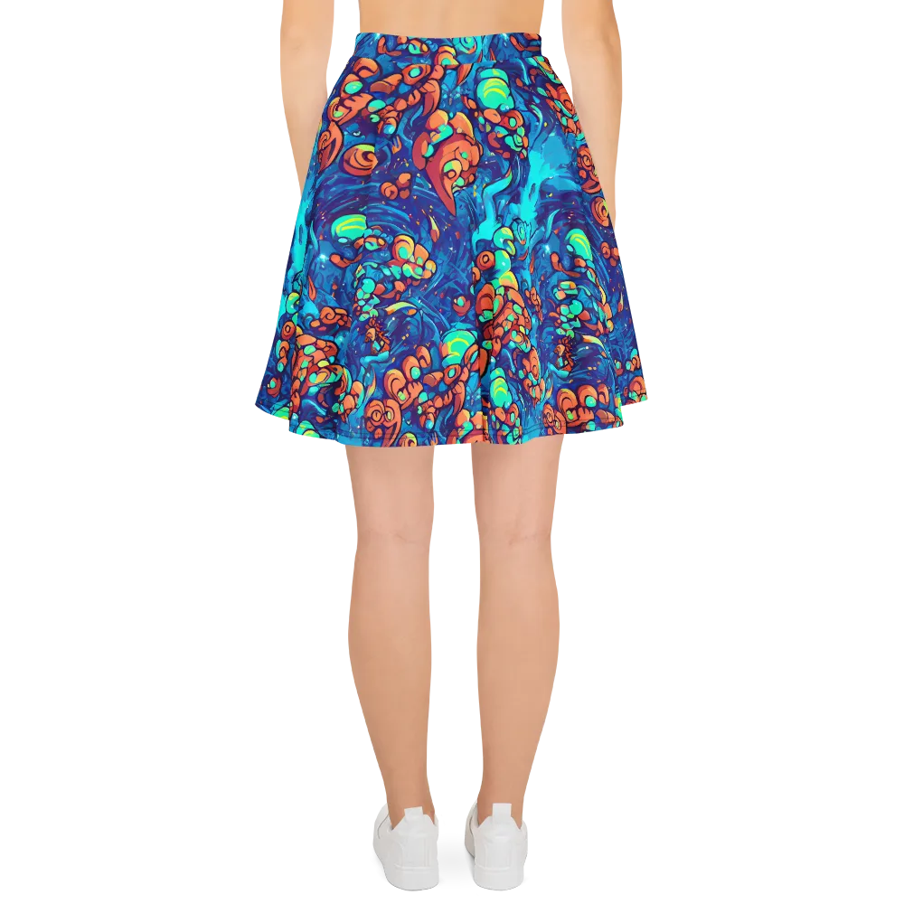 Vivid Submersion on Skater Skirt — Back
