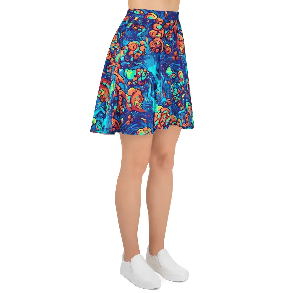 Vivid Submersion on Skater Skirt — Right