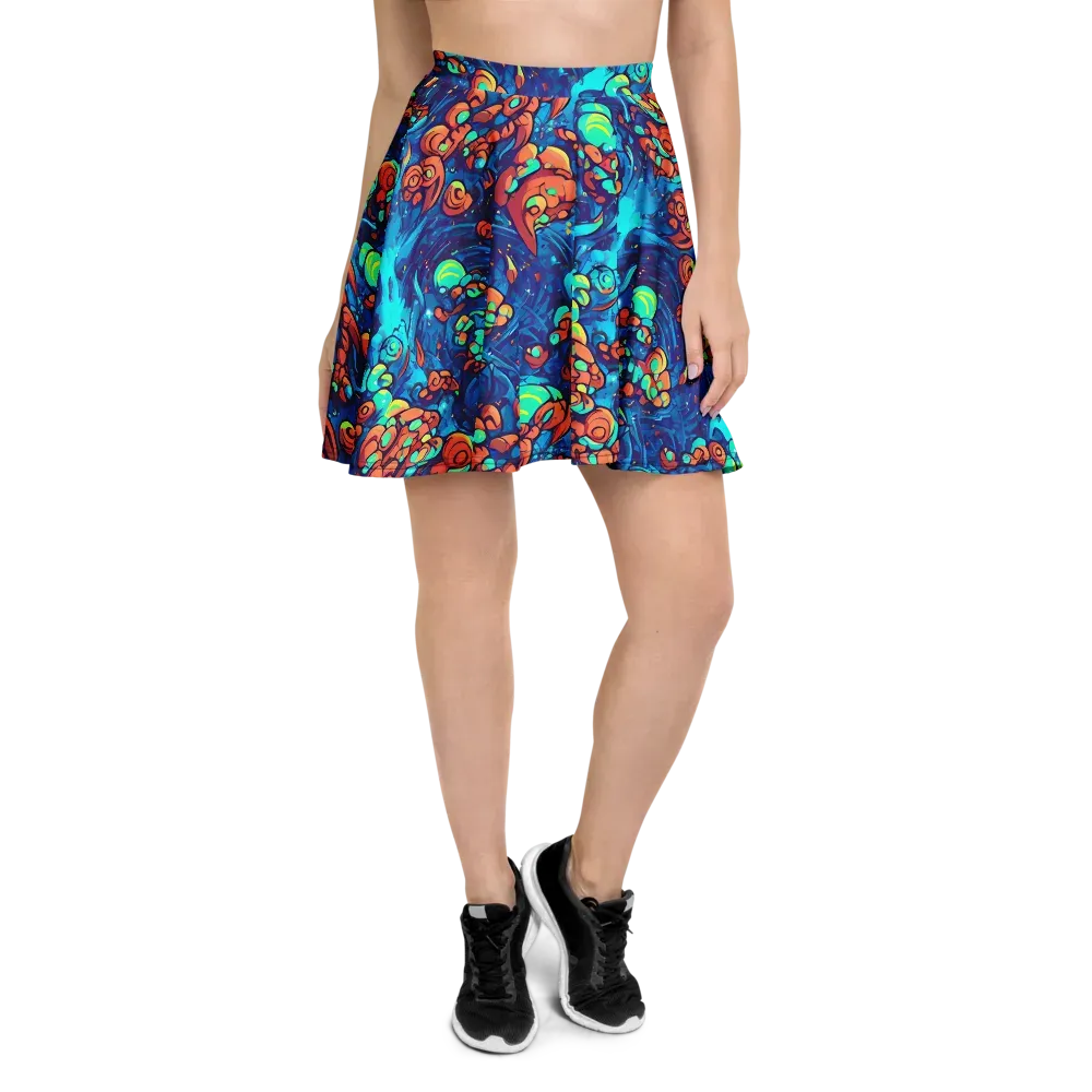 Vivid Submersion on Skater Skirt — Front
