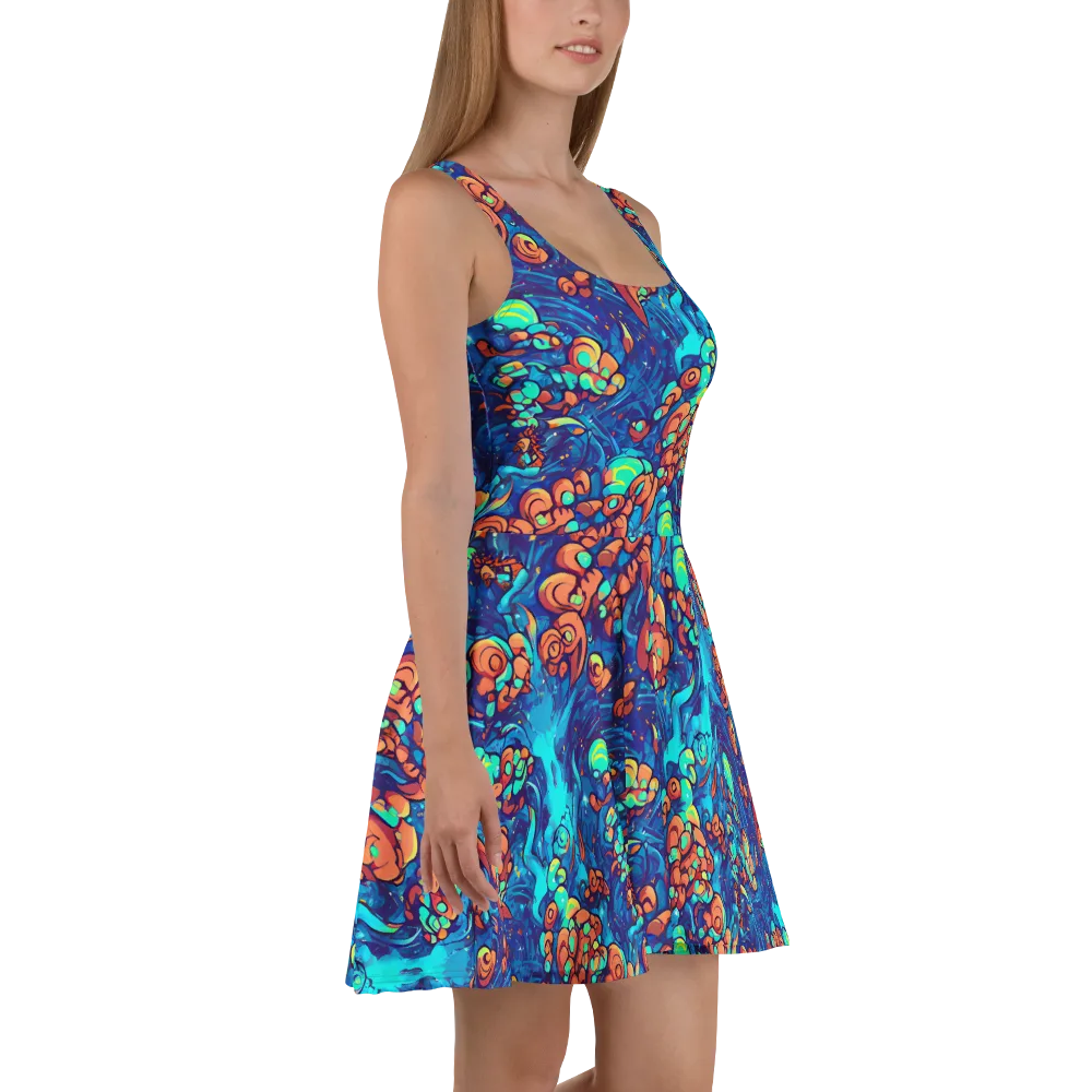 Vivid Submersion on Skater Dress — Right