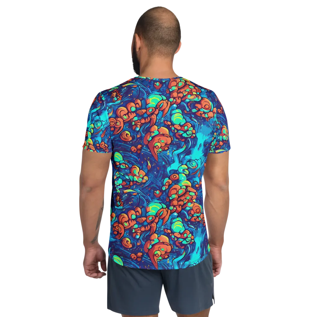 Vivid Submersion on Men's Athletic T-Shirt — Back