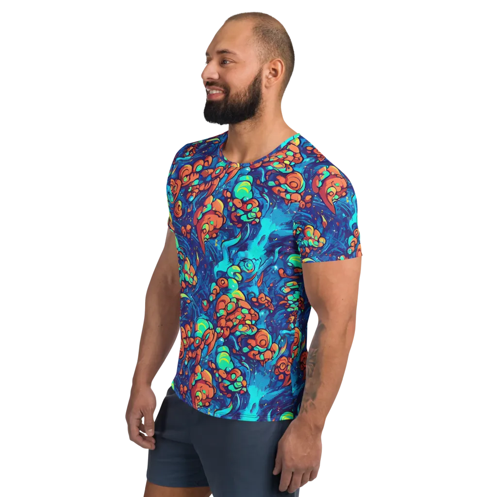 Vivid Submersion on Men's Athletic T-Shirt — Left