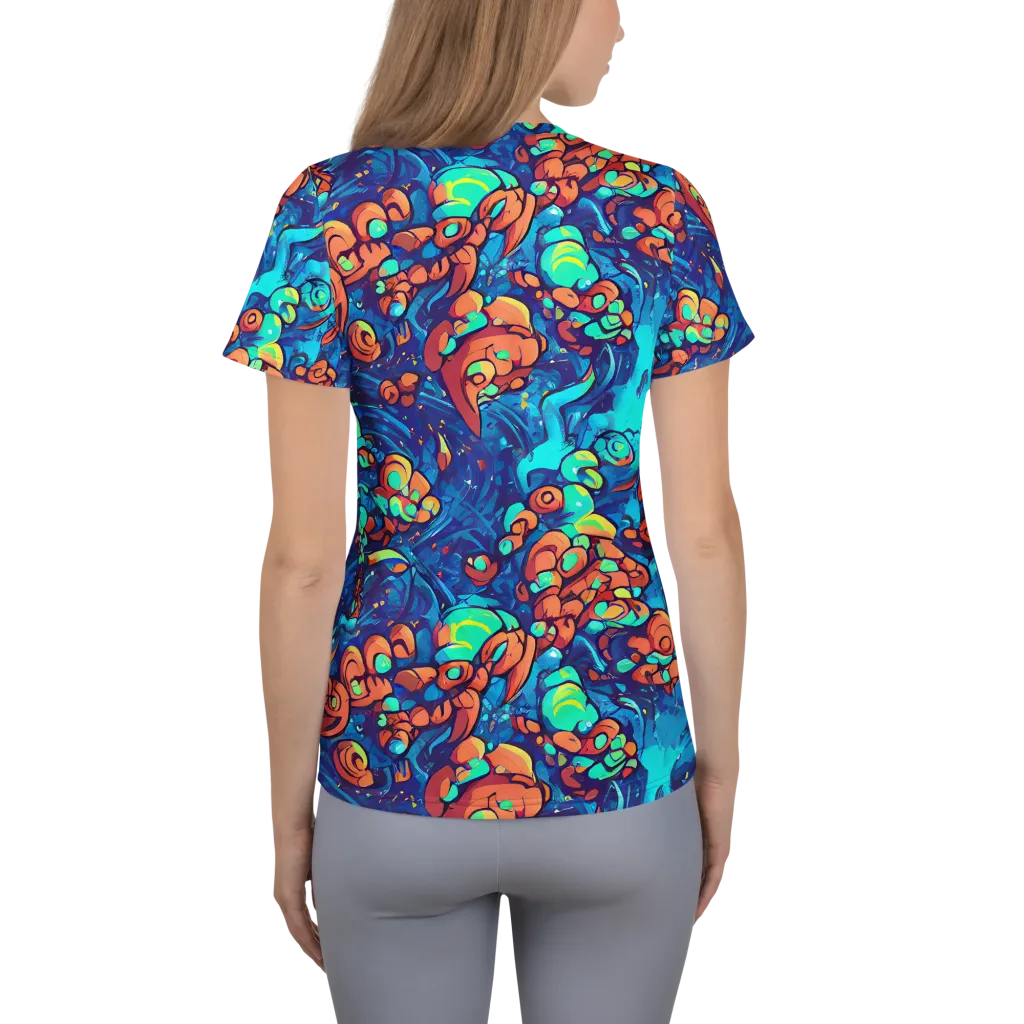 Vivid Submersion on Women's Athletic T-Shirt — Back