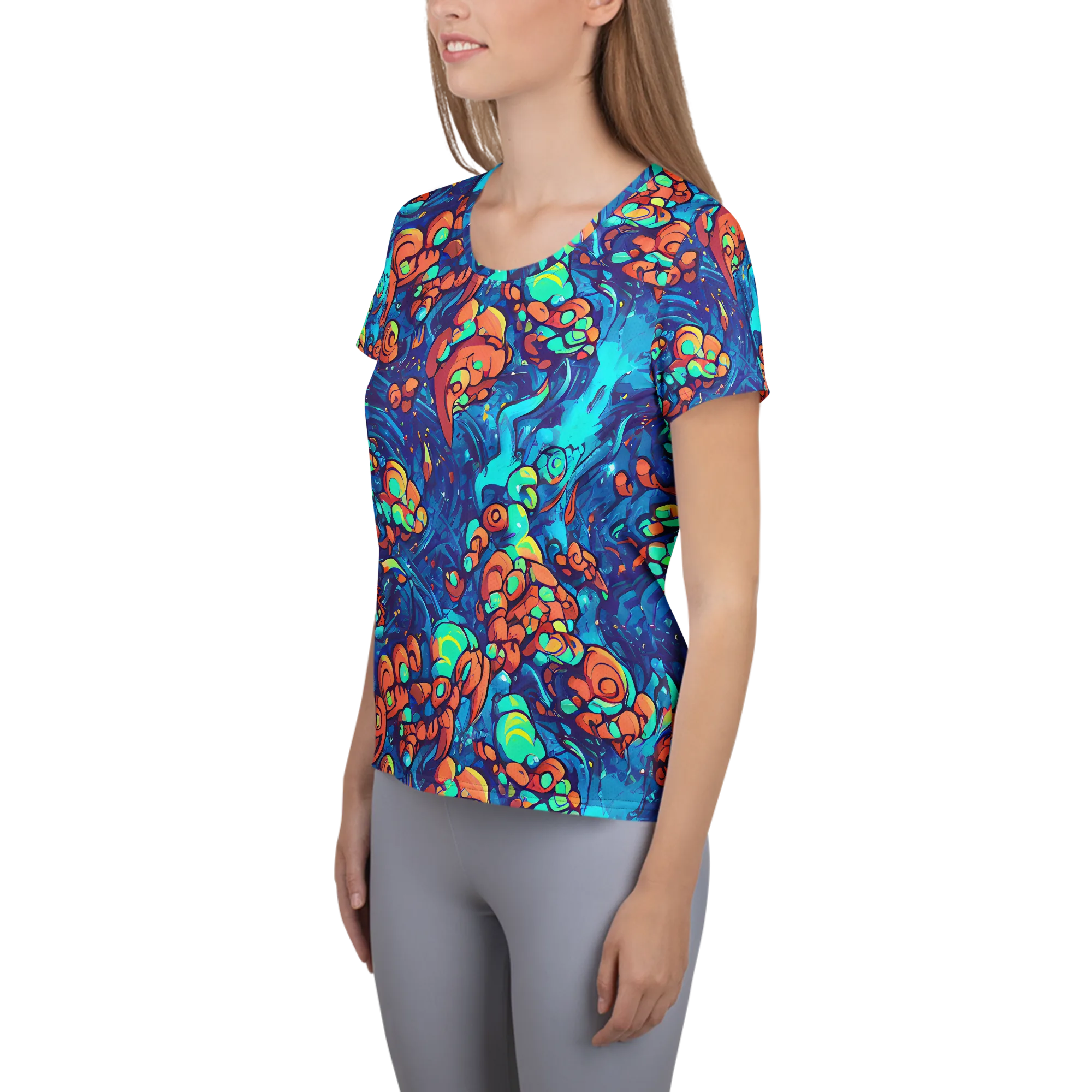 Vivid Submersion on Women's Athletic T-Shirt — Left