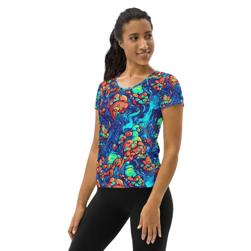 Vivid Submersion on Women's Athletic T-Shirt — Left