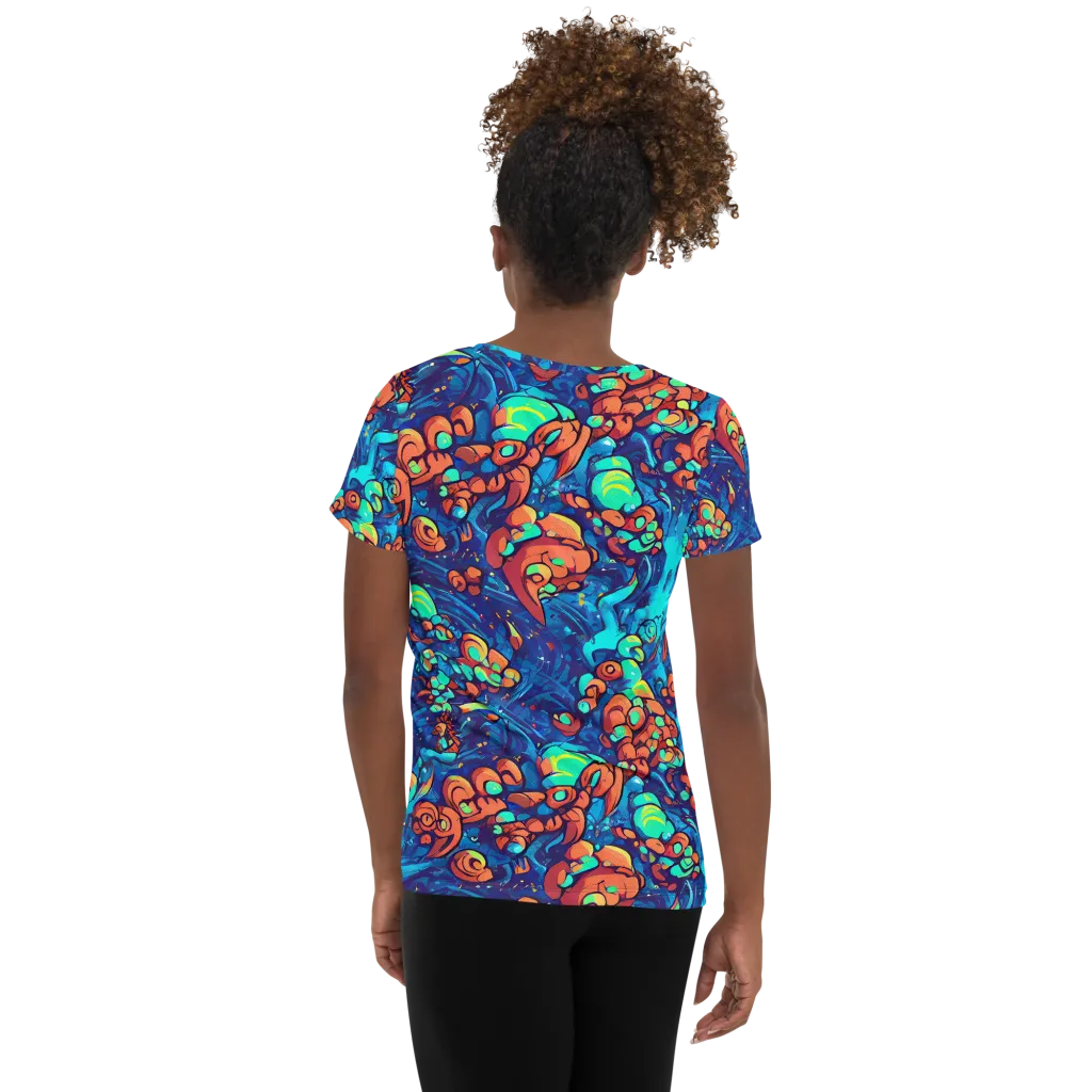 Vivid Submersion on Women's Athletic T-Shirt — Back