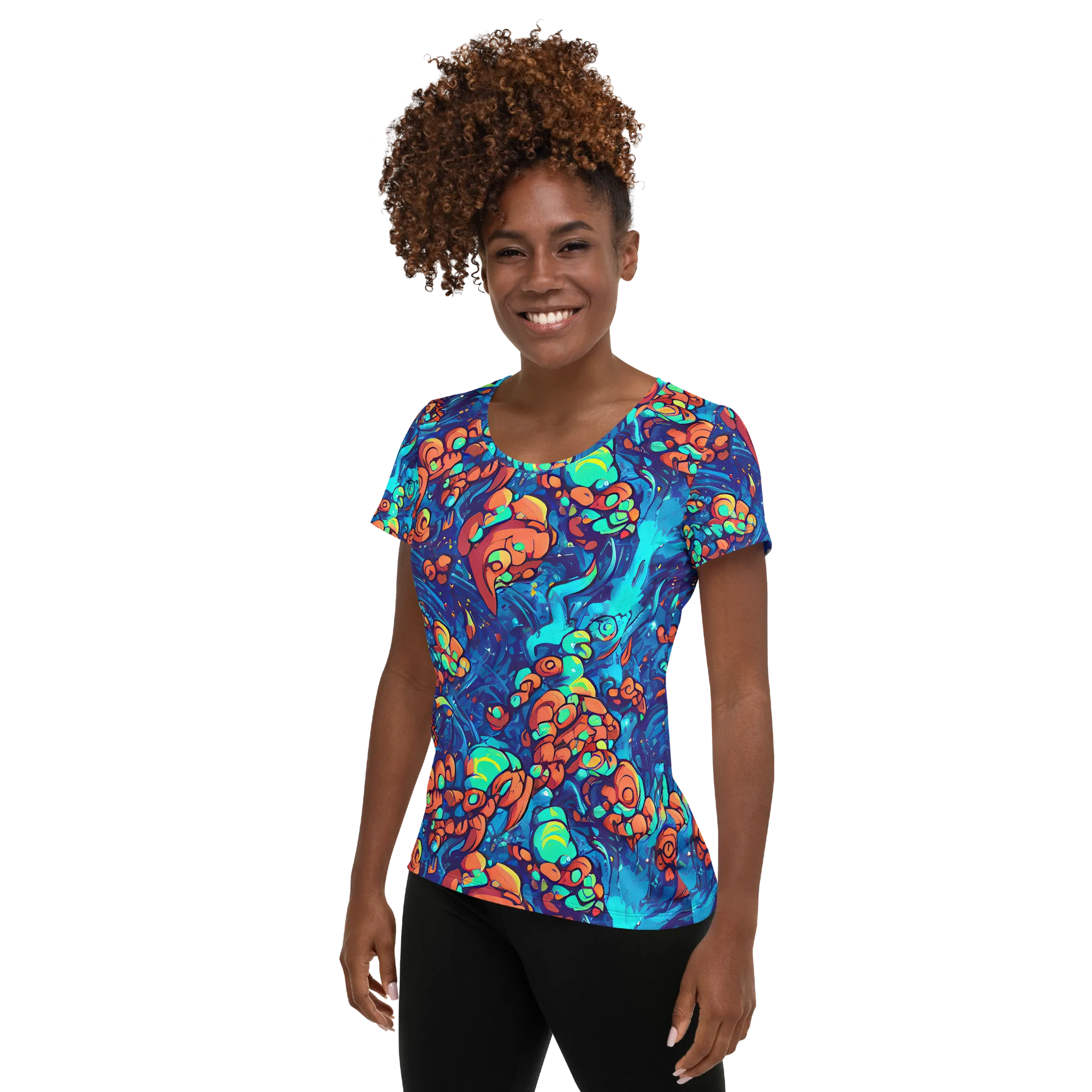 Vivid Submersion on Women's Athletic T-Shirt — Left
