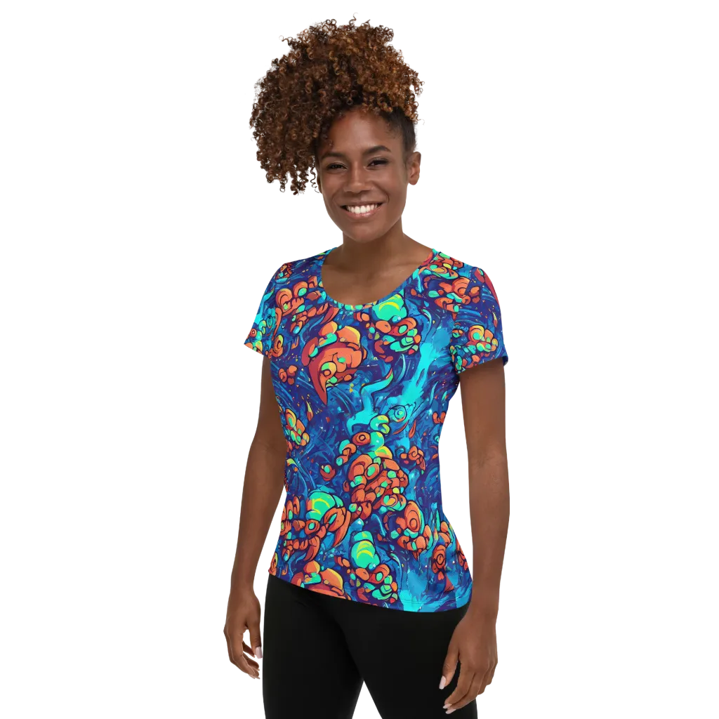 Vivid Submersion on Women's Athletic T-Shirt — Left