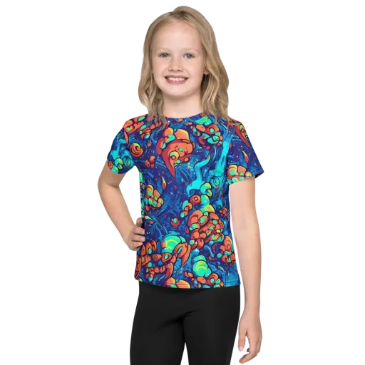 Vivid Submersion on a Kids Crew Neck T-Shirt