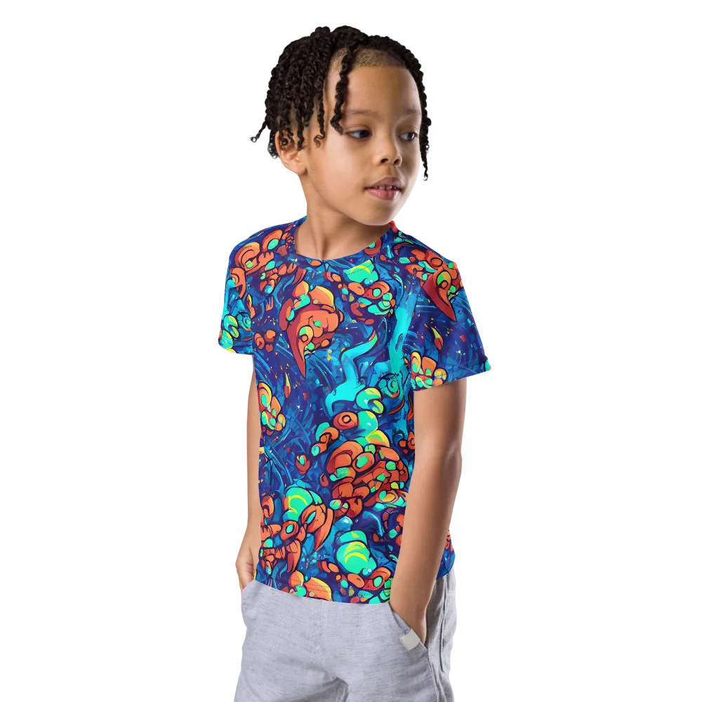 Vivid Submersion on Kids Crew Neck T-Shirt — Left Front