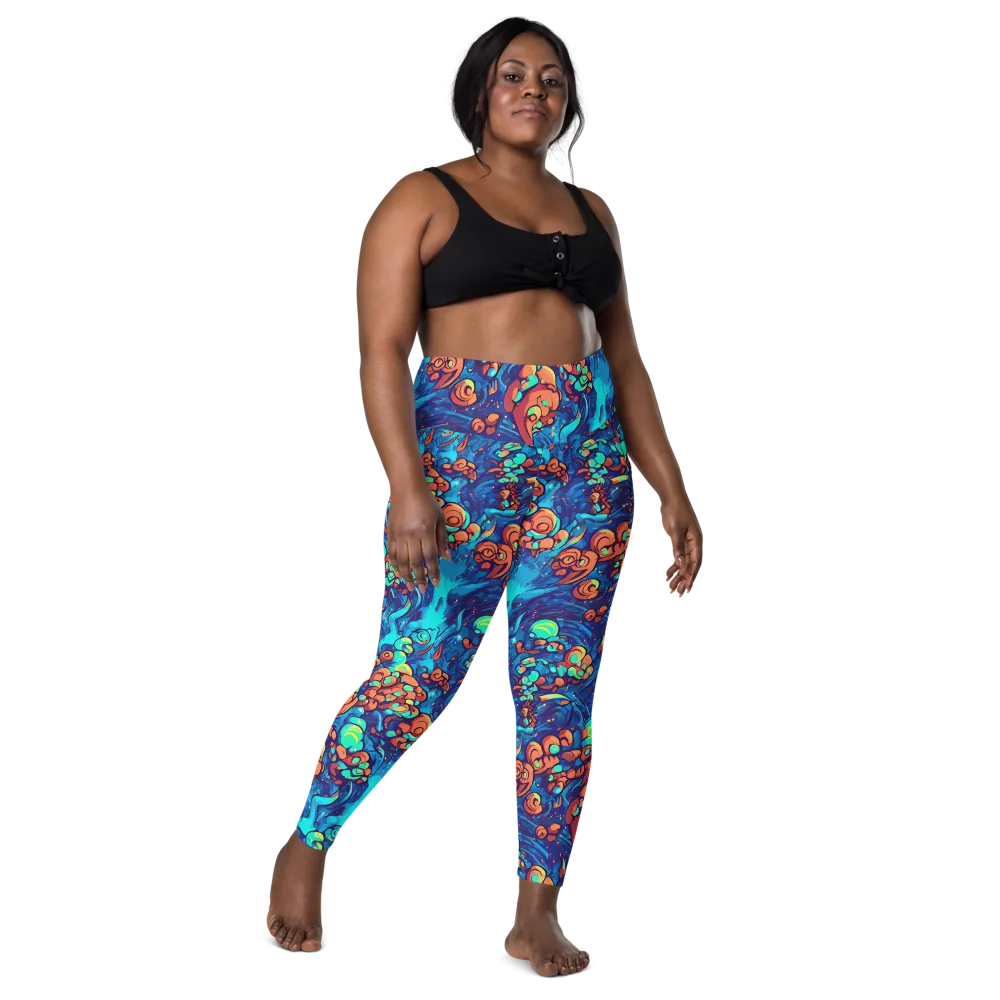 Vivid Submersion on Leggings with Pockets — Front