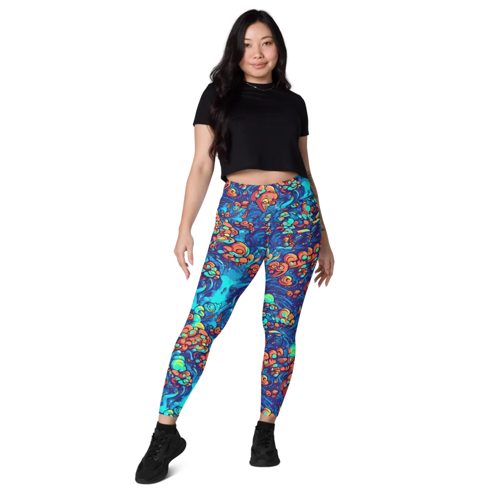 Vivid Submersion on Leggings with Pockets — Front