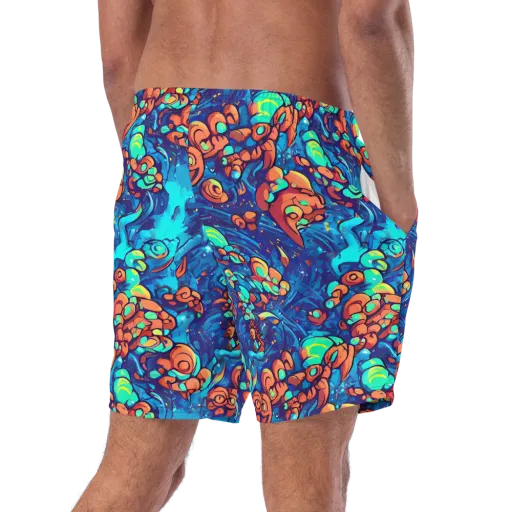 Vivid Submersion on a Swim Trunks