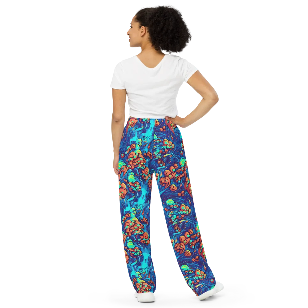 Vivid Submersion on Wide-Leg Pants — Back