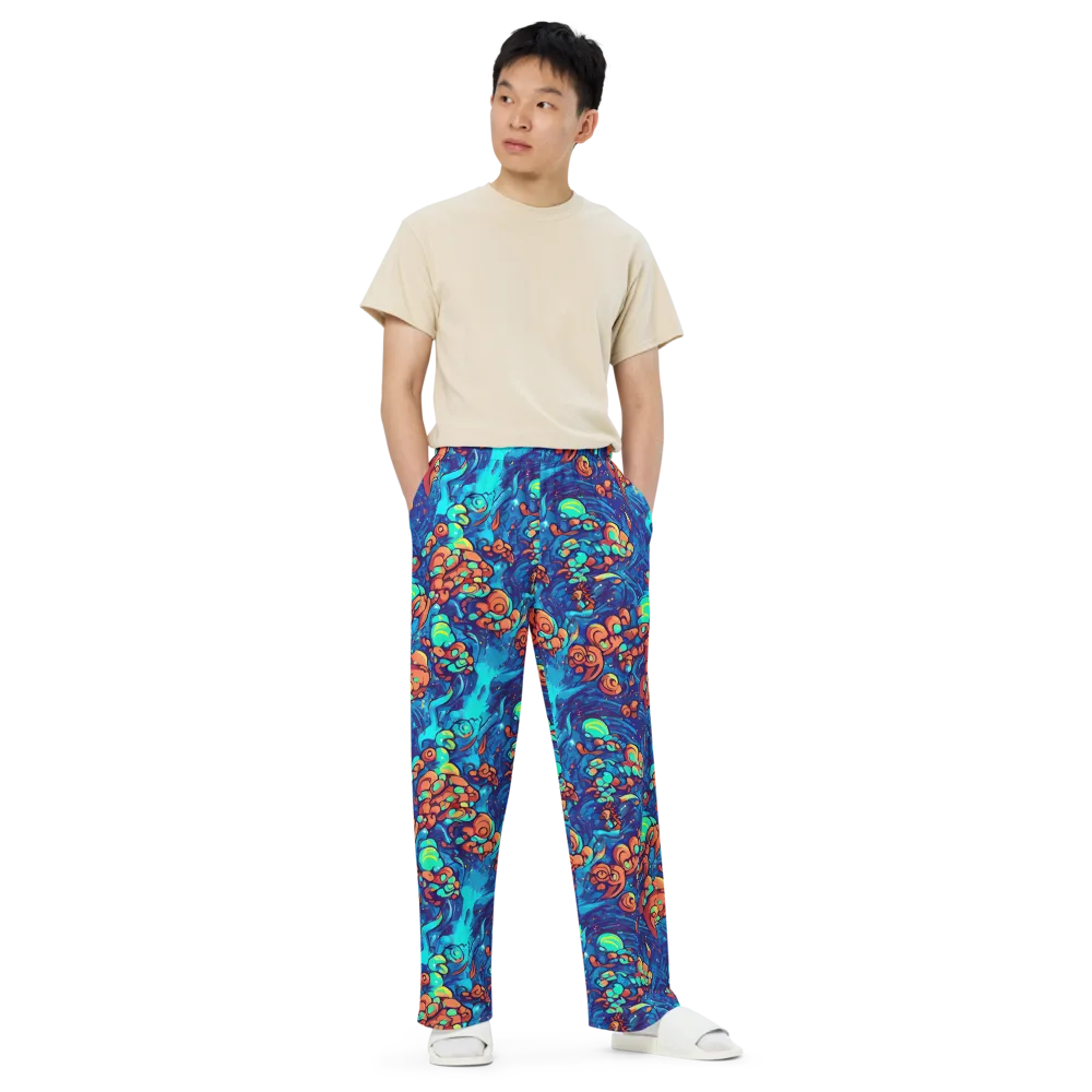 Vivid Submersion on Wide-Leg Pants — Front