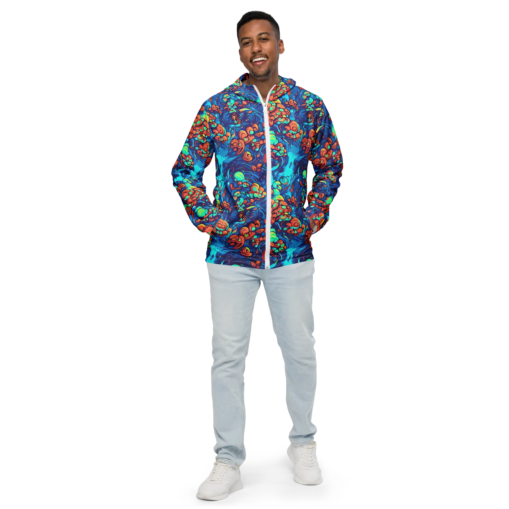 Vivid Submersion on Men's Windbreaker — Front