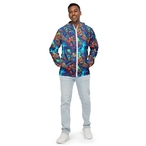 Vivid Submersion on a Men's Windbreaker