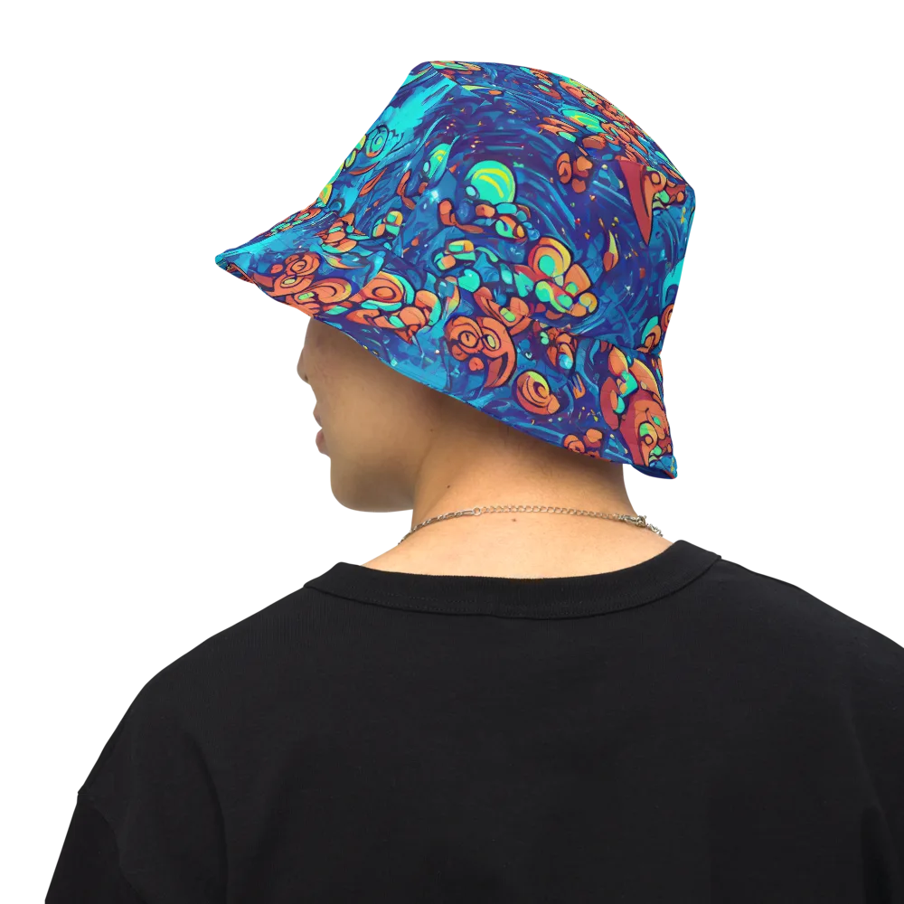 Vivid Submersion on Reversible Bucket Hat — Back Inside