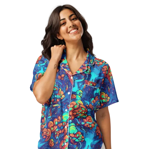 Vivid Submersion on a Women's Short Sleeve Pajama Top