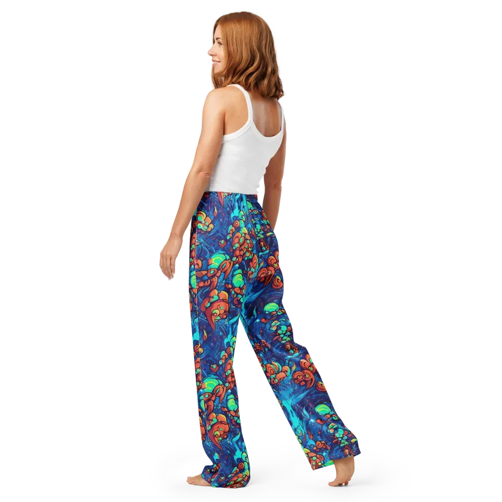 Vivid Submersion on Women's Pajama Pants — Back