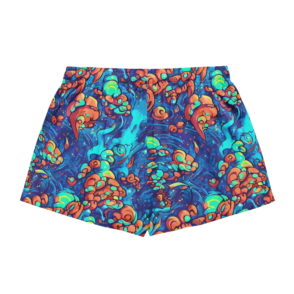 Vivid Submersion on Women's Pajama Shorts — Back