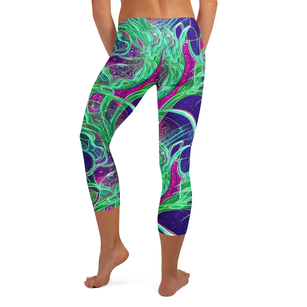 Emerald Starflow on Capri Leggings — Back