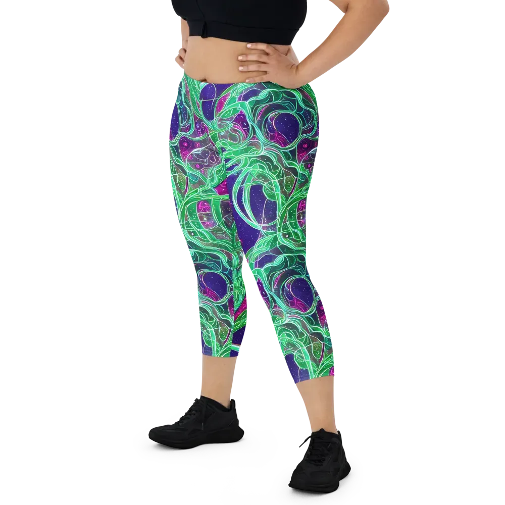 Emerald Starflow on Capri Leggings — Front