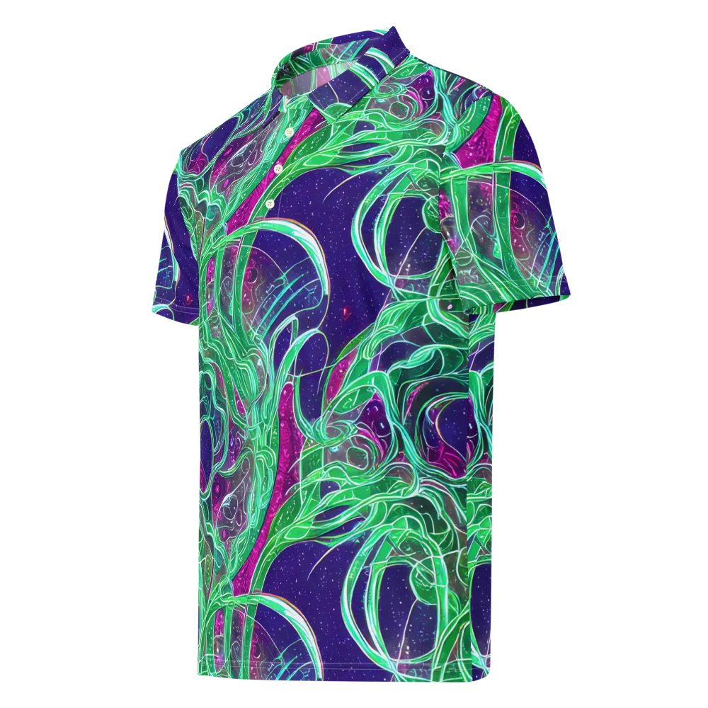 Emerald Starflow on Men's Slim Fit Polo Shirt — Left Front
