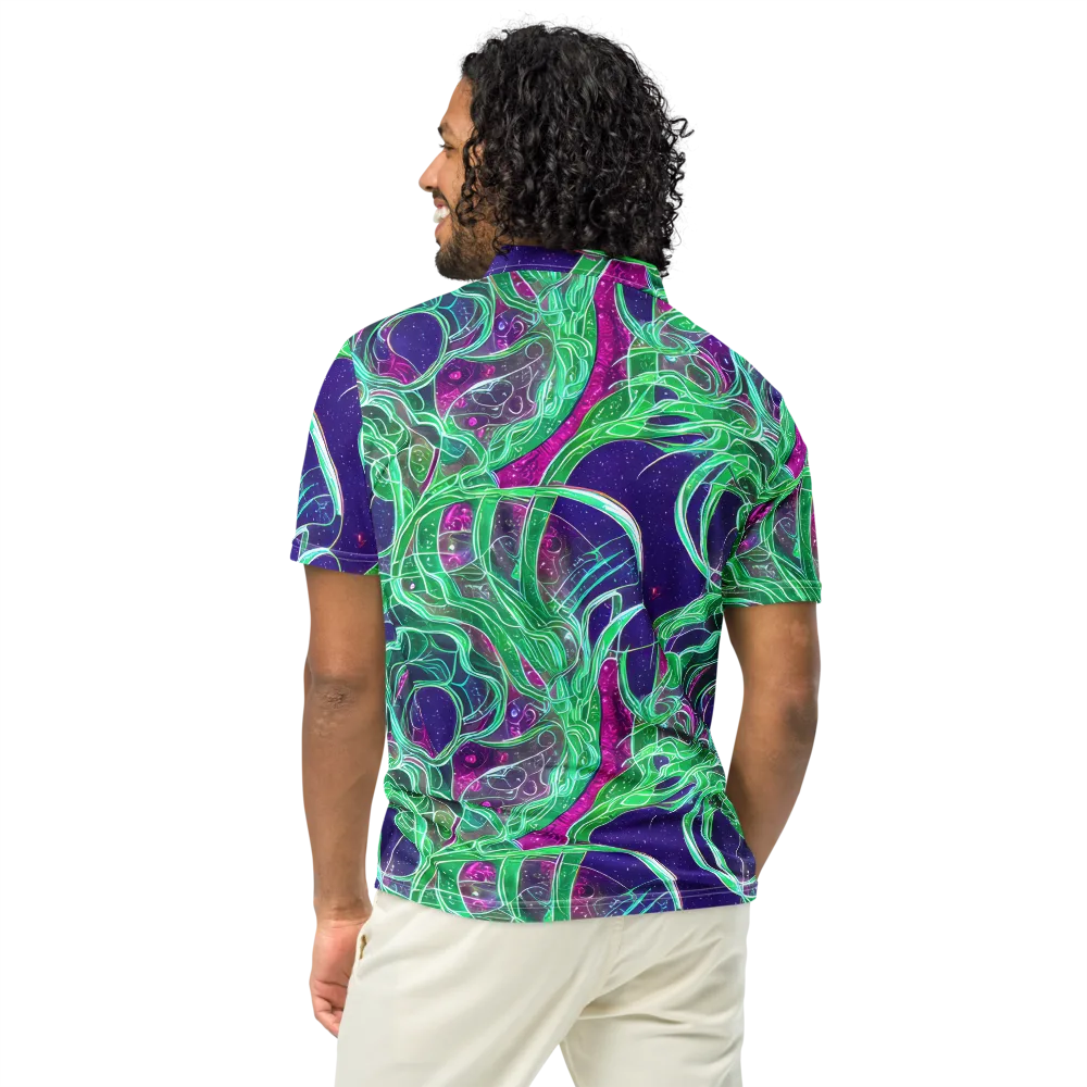 Emerald Starflow on Men's Slim Fit Polo Shirt — Back