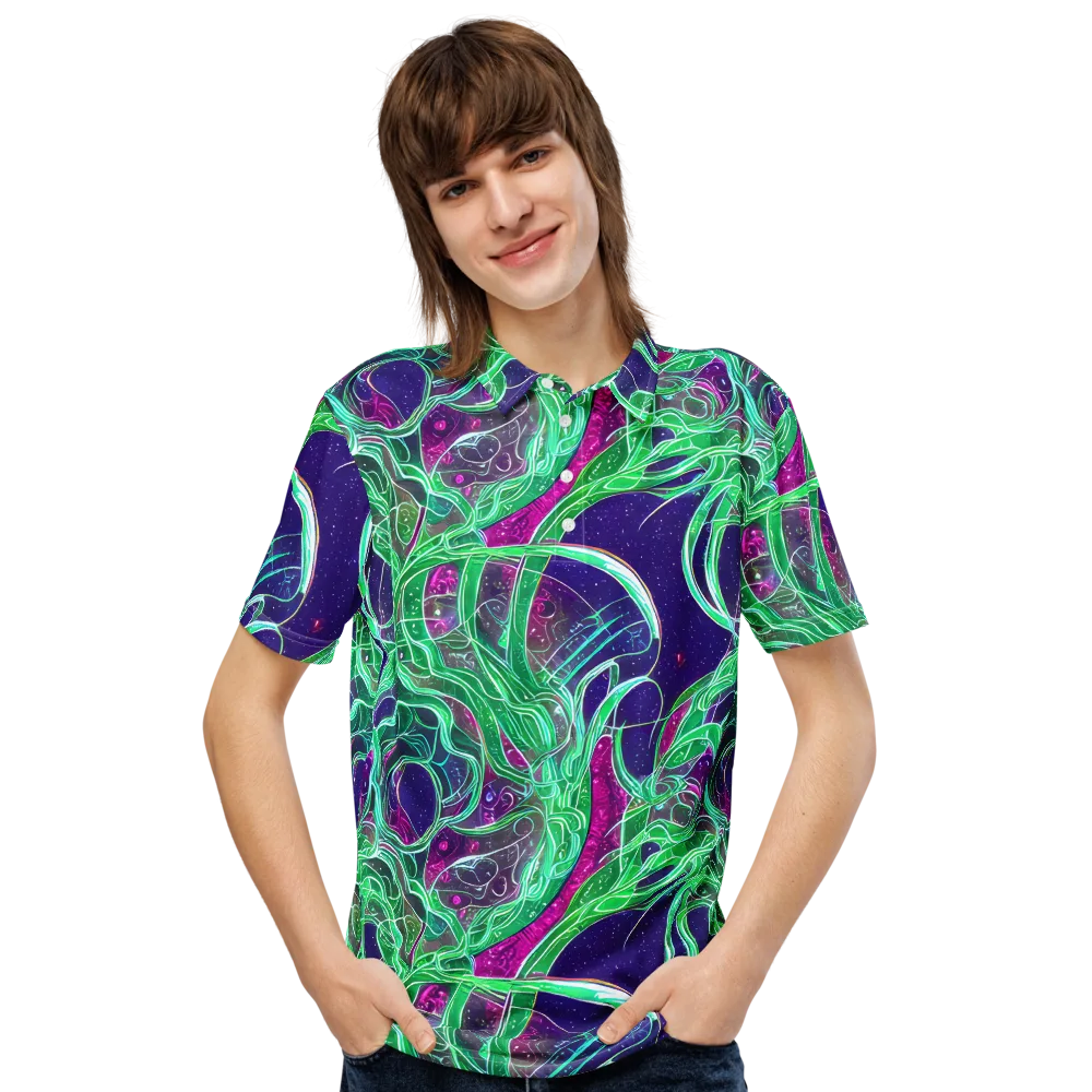 Emerald Starflow on Men's Slim Fit Polo Shirt — Front